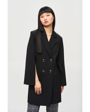 Joseph Ribkoff Black Knit A-Line Coat Style 243078