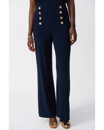 Joseph Ribkoff Midnight Blue Wide-Leg Pull-On Pants Style 251028