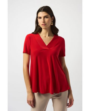 Joseph Ribkoff Radiant Red Flared Top Style 251125