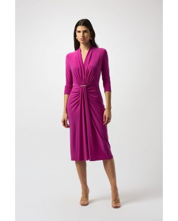 Joseph Ribkoff Purple Orchid Draped Wrap Dress Style 251275