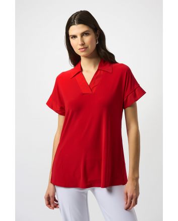 Joseph Ribkoff Radiant Red Boxy Top Style 251290