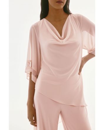 Joseph Ribkoff Quartz Chiffon Asymmetrical Layered Top Style 251740.