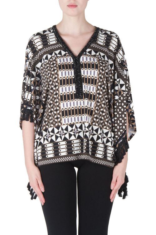 Joseph Ribkoff Black/Beige/Cream Top Style 171740