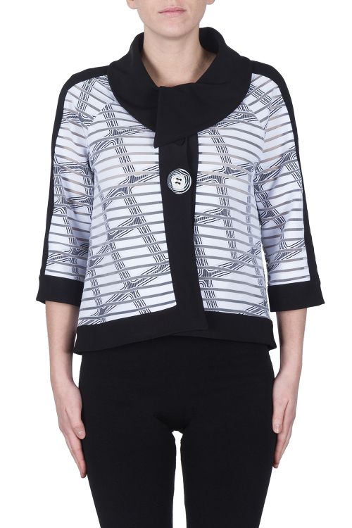 Joseph Ribkoff White/Black Jacket Style 172897