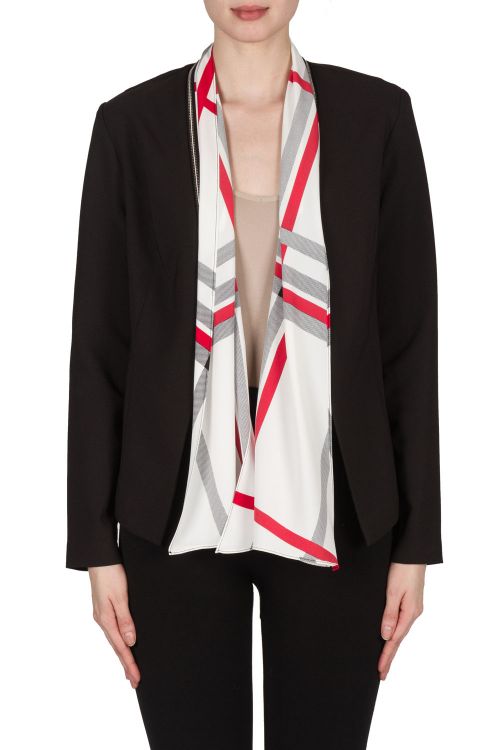 Joseph Ribkoff Black/Vanilla/Red Jacket Style 173950