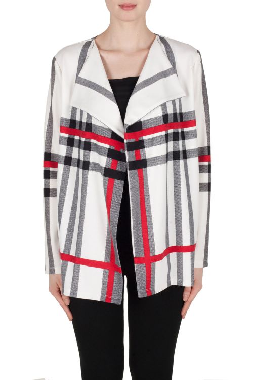 Joseph Ribkoff Vanilla/Black/Red Cover Up Style 173952