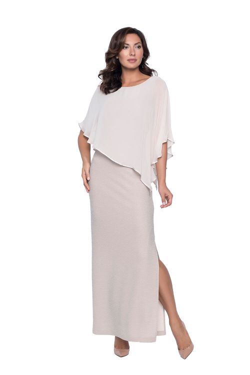 Frank Lyman Beige Cape Dress Style 179257