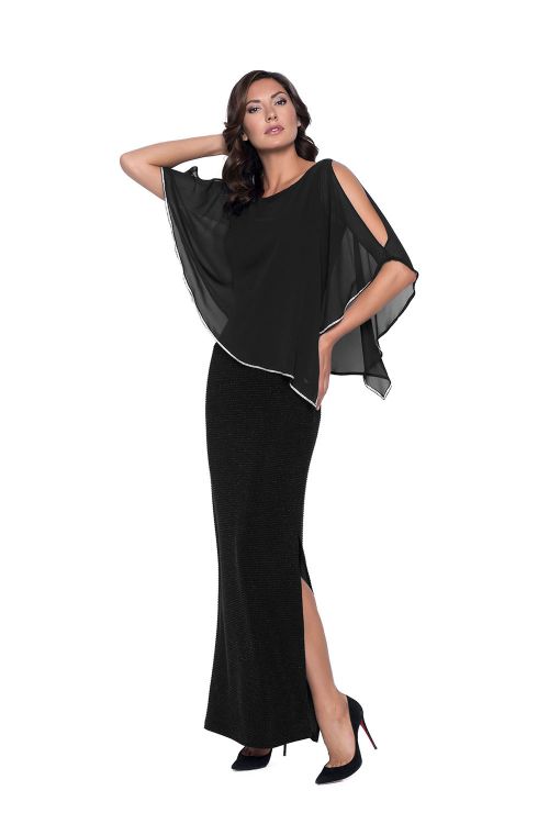 Frank Lyman Black Cape Dress Style 179257