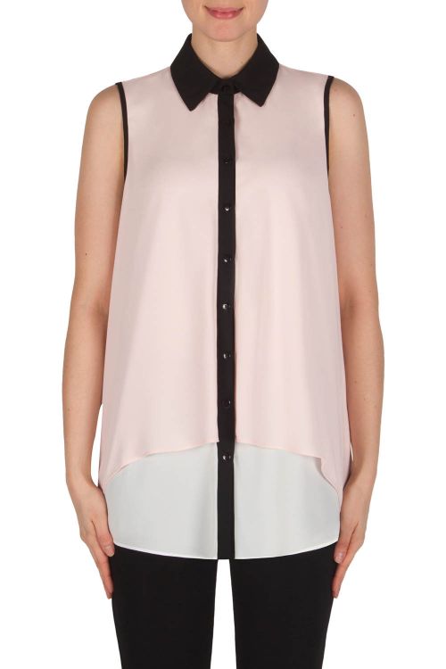 Joseph Ribkoff Powder Pink/Off-White/Black Blouse Style 182268