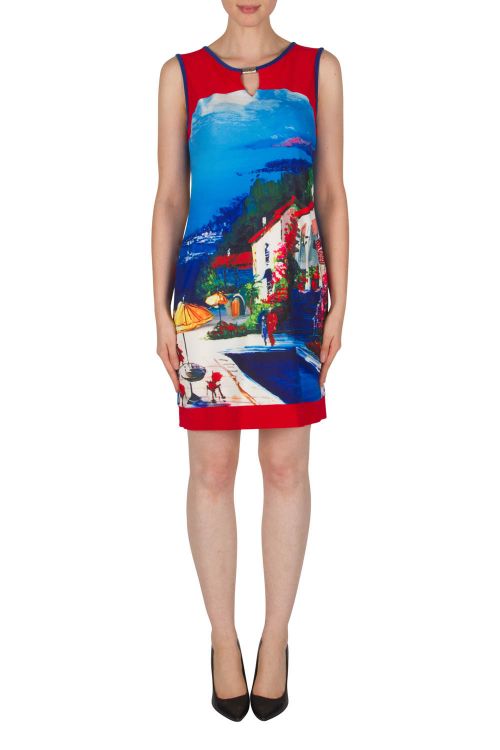 Joseph Ribkoff Blue/Multi Dress Style 182651