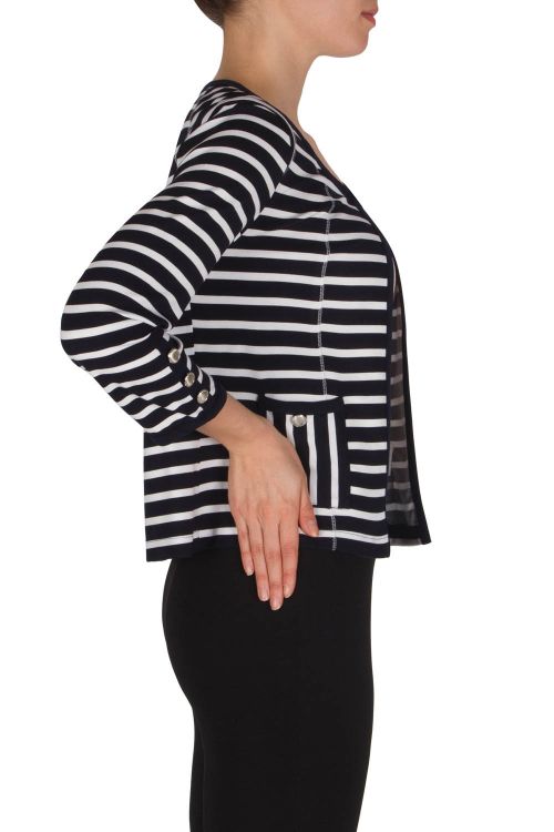 Joseph Ribkoff Midnight Blue/White Cover Up Style 182928