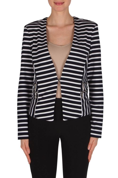 Joseph Ribkoff Midnight Blue/White Jacket Style 182929