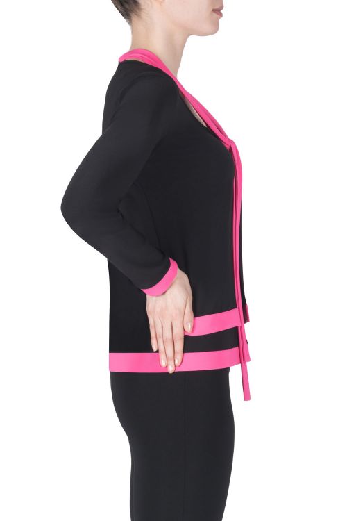 Joseph Ribkoff Black/Neon Pink Top Style 183177