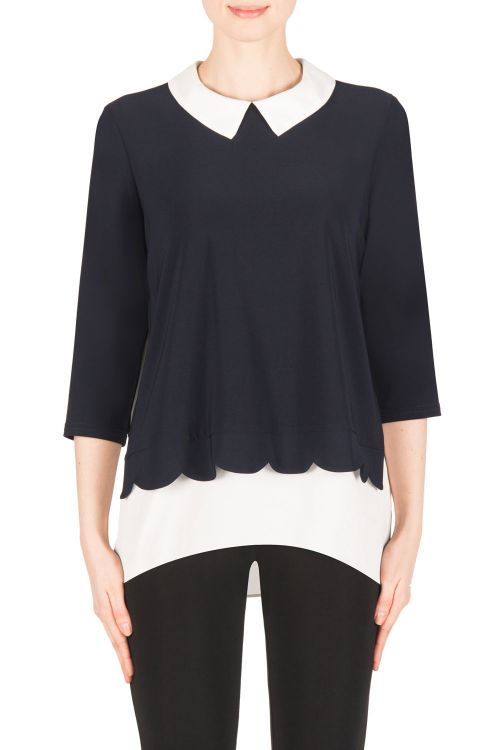 Joseph Ribkoff Navy/Off-White Top Style 183298