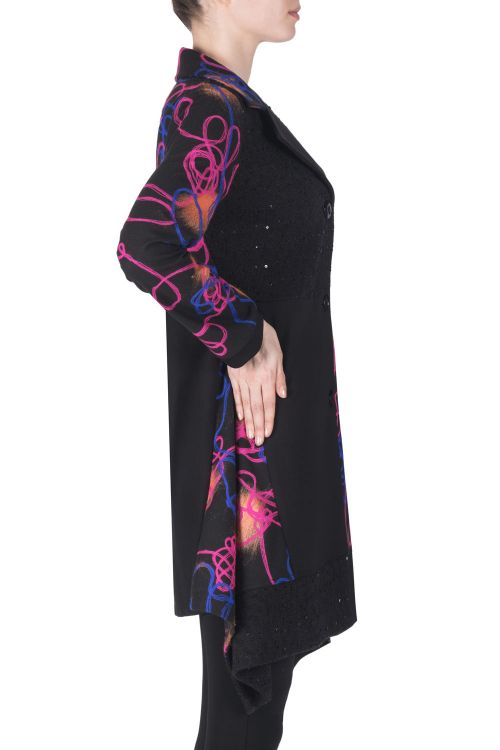 Joseph Ribkoff Black/Multi Coat Style 183547