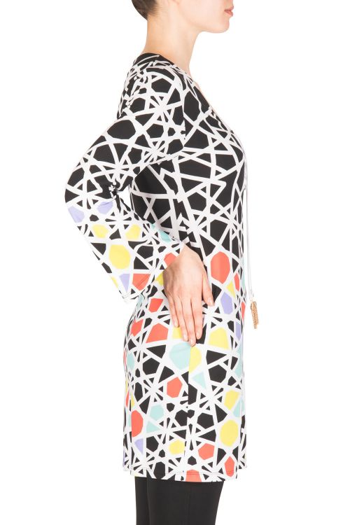 Joseph Ribkoff Black/White/Multi Tunic Style 183575