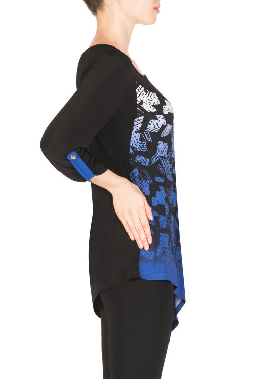 Joseph Ribkoff Black/Azure Blue/Multi Tunic Style 183583