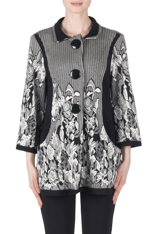 Joseph Ribkoff Black/Off-White Jacket Style 183663