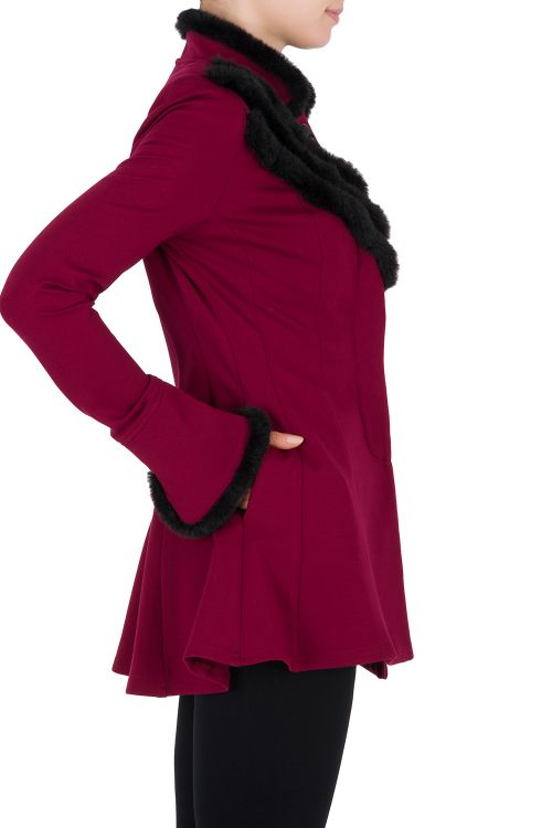 Joseph Ribkoff Cranberry/Black Coat Style 184362