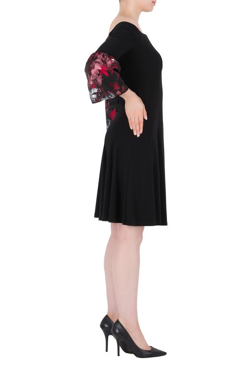 Joseph Ribkoff Black/Red/Grey Dress Style 184752