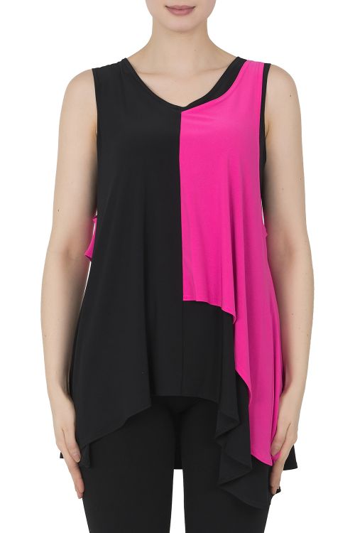 Joseph Ribkoff Black/Neon Pink Tunic Style 191081