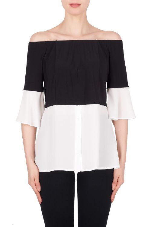 Joseph Ribkoff Off-White/Black Top Style 191264