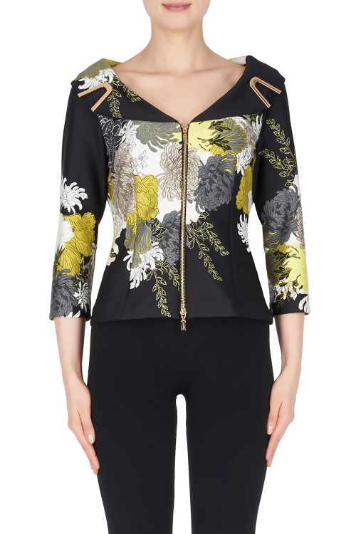 Joseph Ribkoff Black/Multi Jacket Style 191704