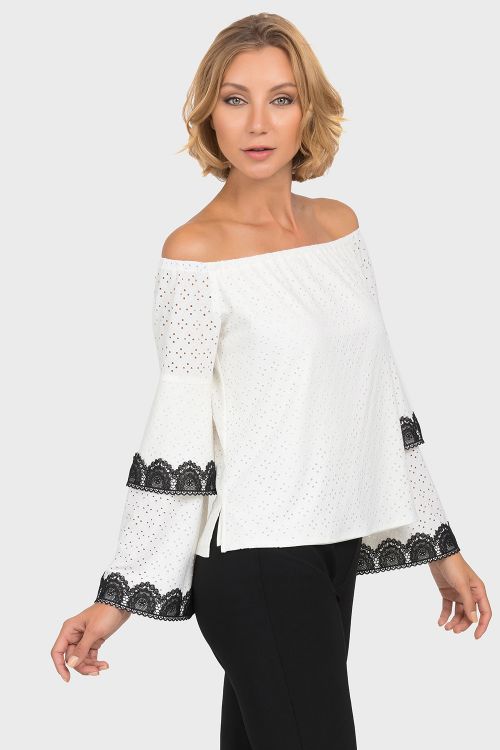 Joseph Ribkoff Off-White/Black Top Style 192480