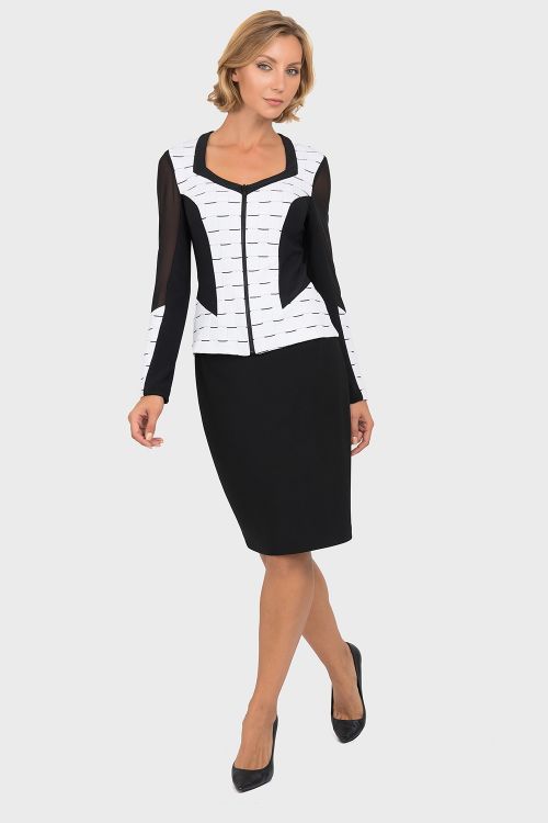 Joseph Ribkoff White/Black Jacket Style 192884