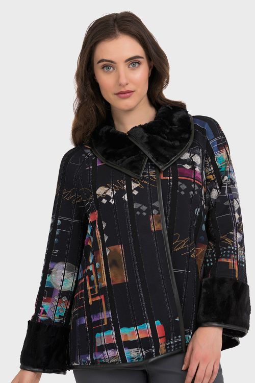 Joseph Ribkoff Black/Multi Jacket Style 194611