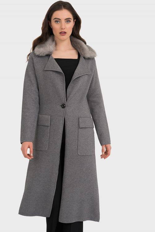 Joseph Ribkoff Grey Coat Style 194917