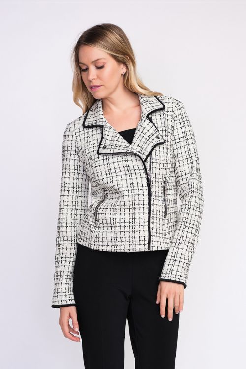 Joseph Ribkoff White/Black Jacket Style 201053