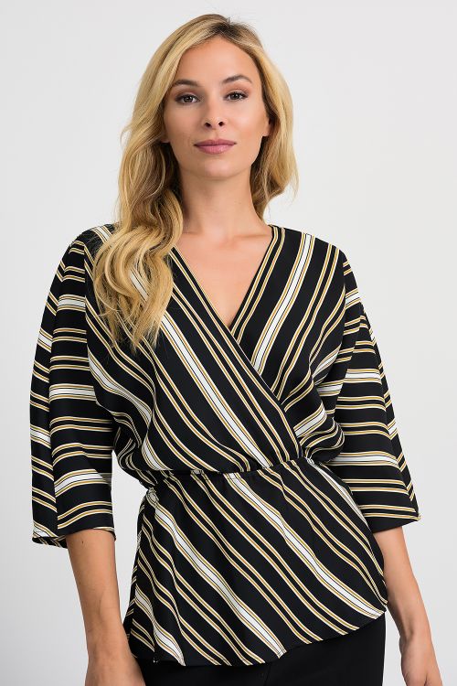 Joseph Ribkoff Black/White/Gold Top Style 201332