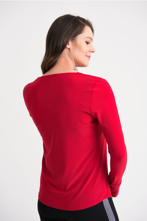 Joseph Ribkoff Lipstick Red Top Style 204265