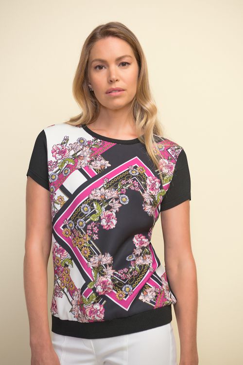 Joseph Ribkoff Black/Multi Top Style 211926