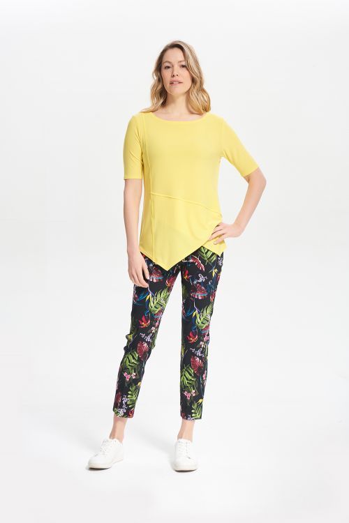 Joseph Ribkoff Lemon Zest Handkerchief Hem Top Style 212023