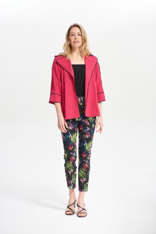 Joseph Ribkoff Fuchsia Constrast Trim Jacket Style 212045