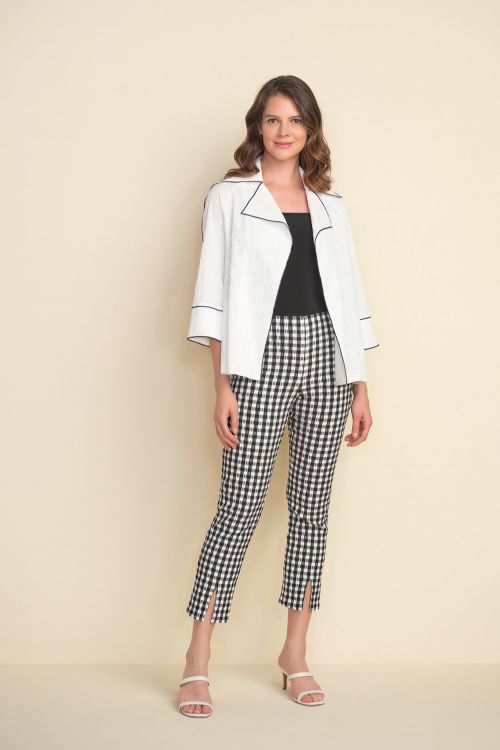 Joseph Ribkoff White Constrast Trim Jacket Style 212045