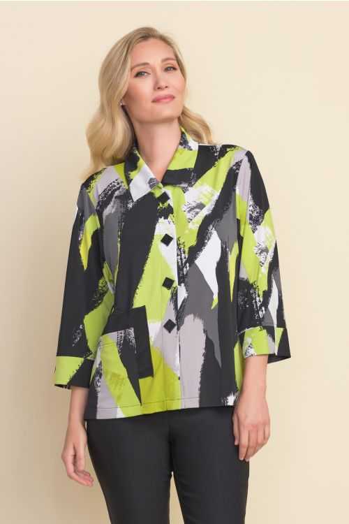 Joseph Ribkoff Black/Limelight Jacket Style 212089