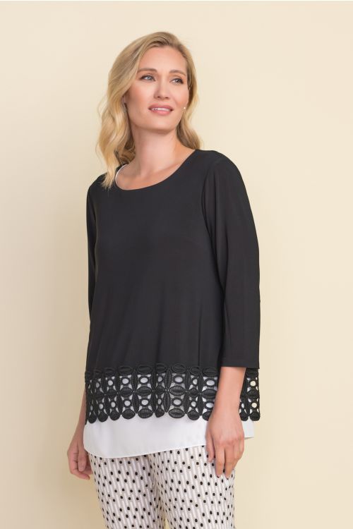 Joseph Ribkoff Black/Off White Top Style 212110