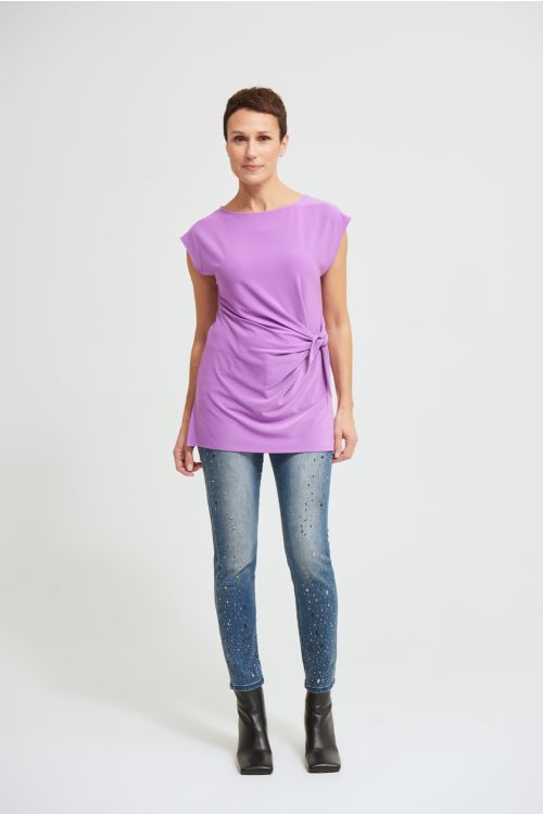 Joseph Ribkoff Hydrangea Draped sleeveless Top Style 213119