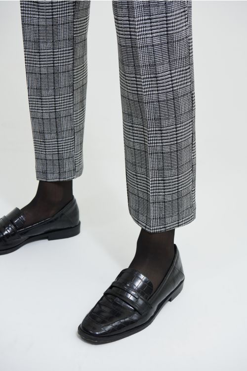 Joseph Ribkoff Black/White Plaid Straight Leg Pants Style 213626