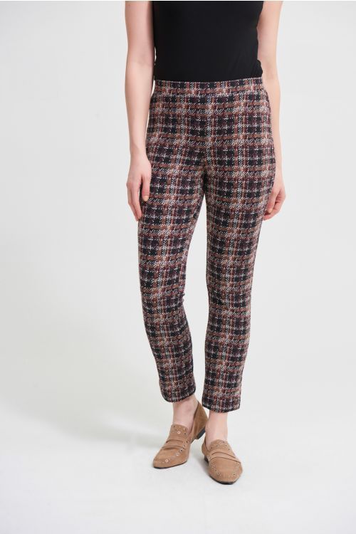 Joseph Ribkoff Jacquard Black/Multi Slim Leg Pant Style 213628