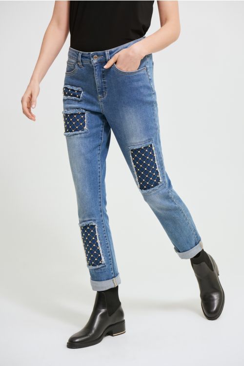 Joseph Ribkoff Blue Denim Pants Style 213979