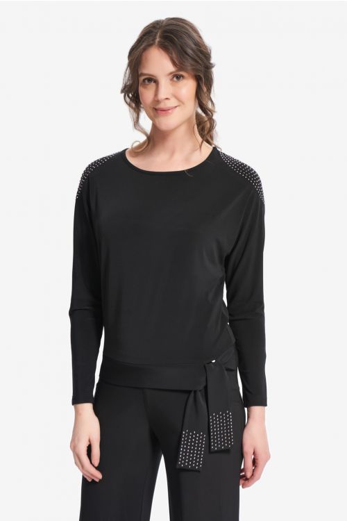 Joseph Ribkoff Black Studded Top Style 214233