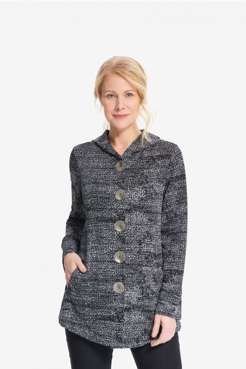 Joseph Ribkoff Black/Silver/Grey Knit Jacket Style 214244