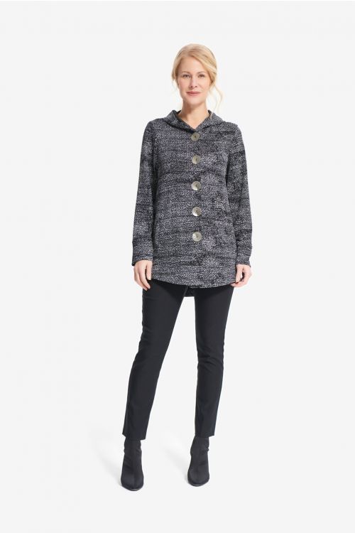 Joseph Ribkoff Black/Silver/Grey Knit Jacket Style 214244