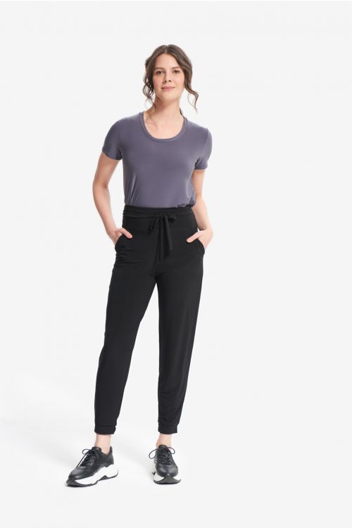 Joseph Ribkoff Black Drawstring Pant Style 214250 - Main Image