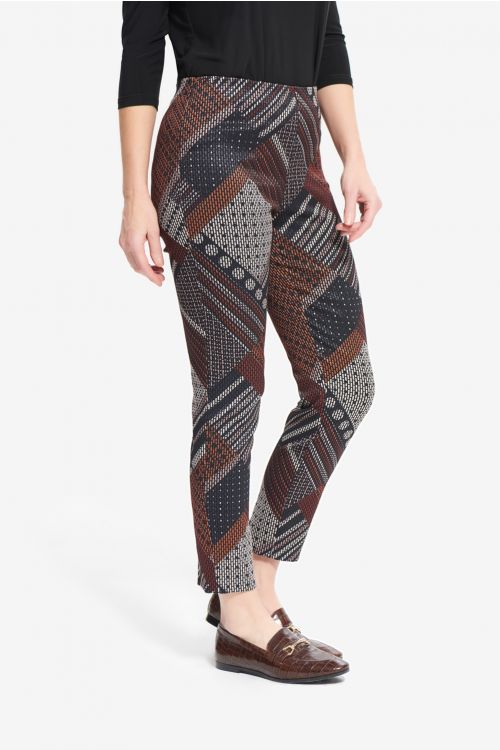 Joseph Ribkoff Black/Multi Geometric Pants Style 214257