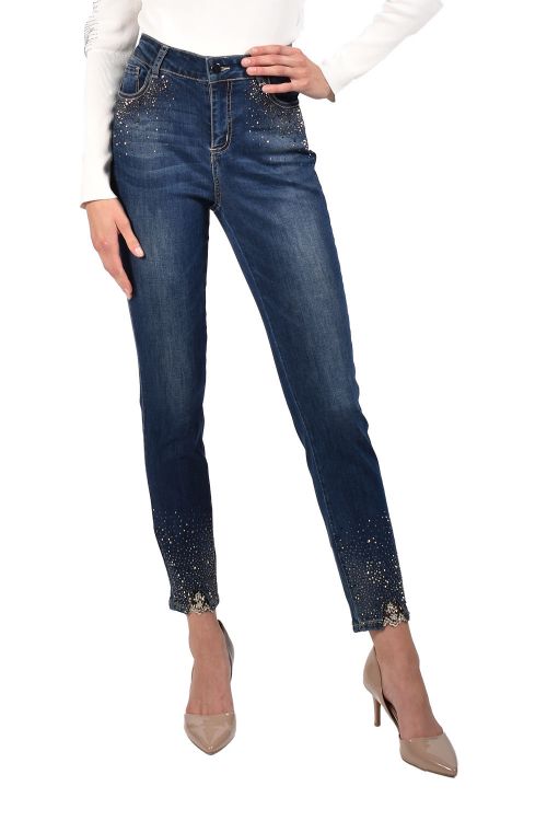 Frank Lyman Dark Blue/Metal Gun Denim Jean Style 216113U